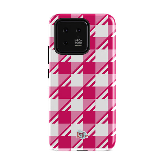 Coque antichoc Xiaomi Vichy rose, vue de face