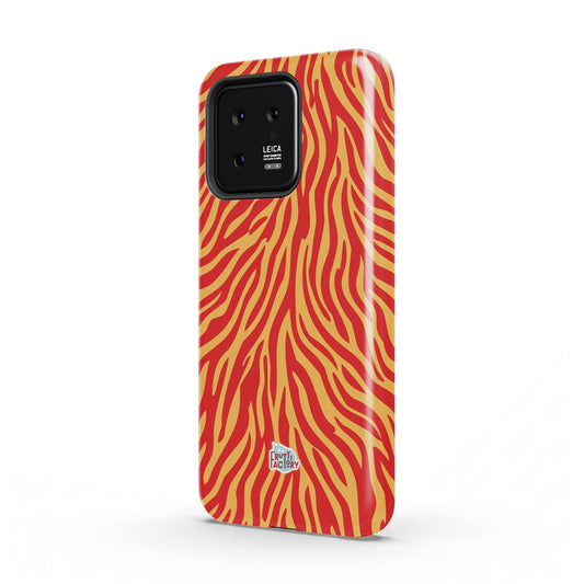 Coque antichoc Xiaomi zèbre orange, vue trois quarts