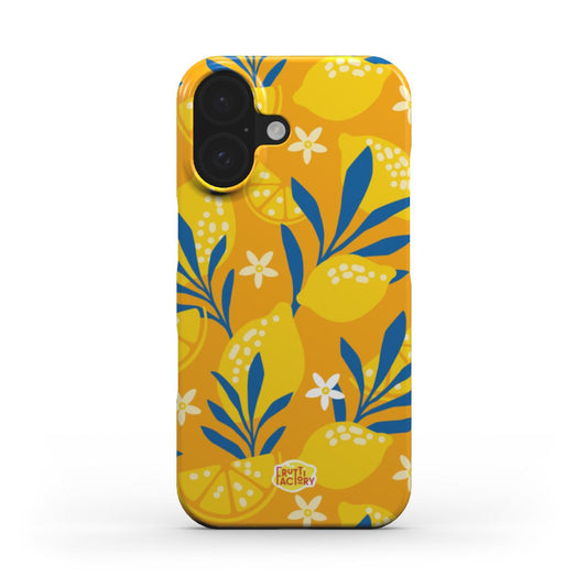 Coque fine et légère iPhone citron jaune, vue de face