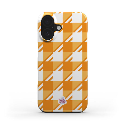 Coque fine et légère iPhone Vichy orange, vue de face