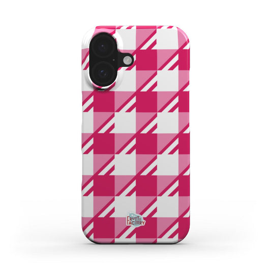 Coque fine et légère iPhone Vichy rose, vue de face