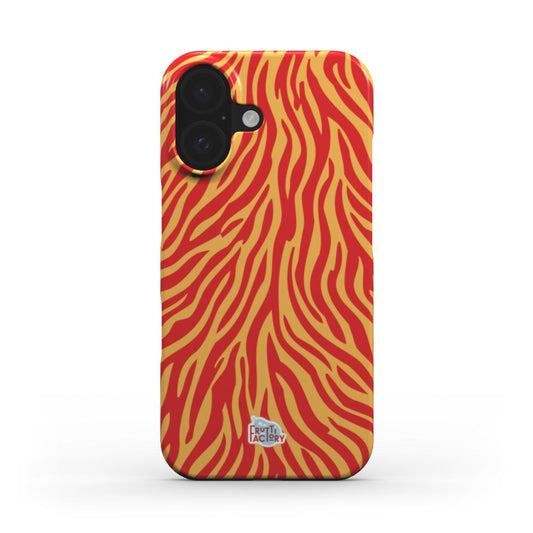 Coque fine iPhone zèbre orange, vue de face