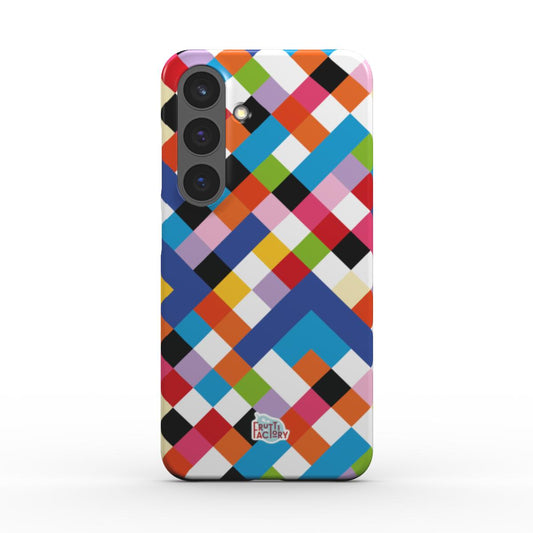 Coque fine et légère Samsung Galaxy arlequin multicolore, vue de face