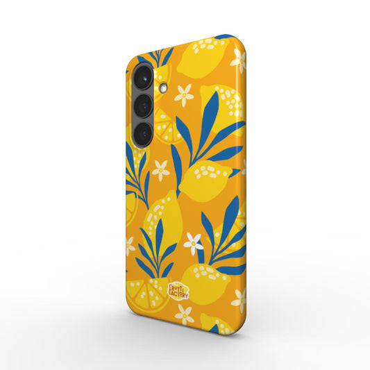 Coque fine et légère Samsung Galaxy citron jaune, vue trois quarts