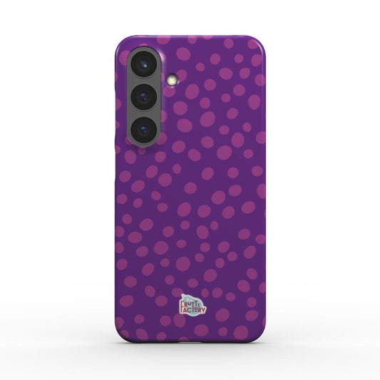Coque fine et légère Samsung Galaxy dalmatien violet, vue de face