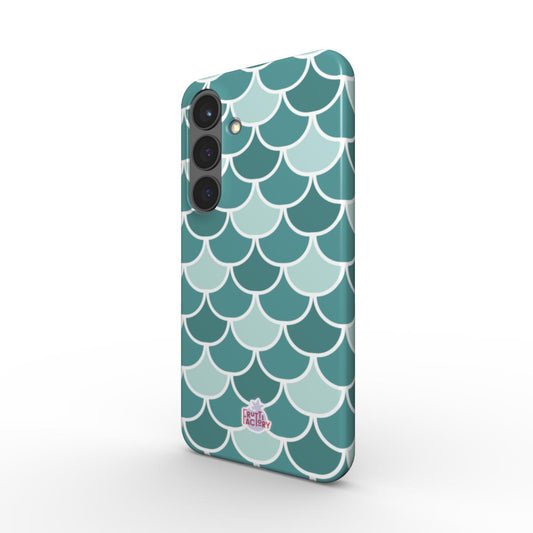 Coque fine et légère Samsung Galaxy écailles vert, vue trois quarts