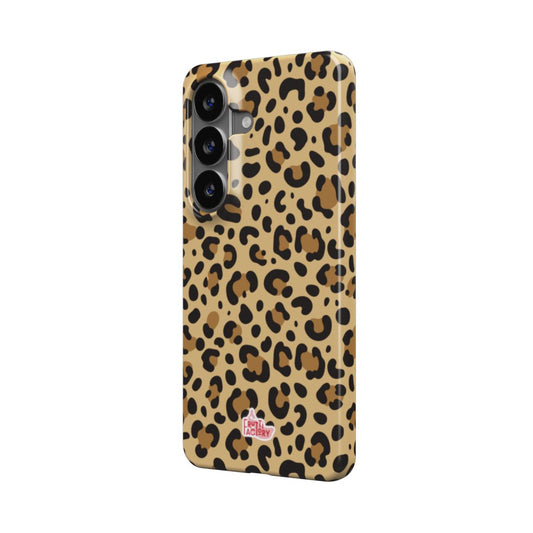 Coque fine et légère Samsung Galaxy léopard brun, vue trois quarts