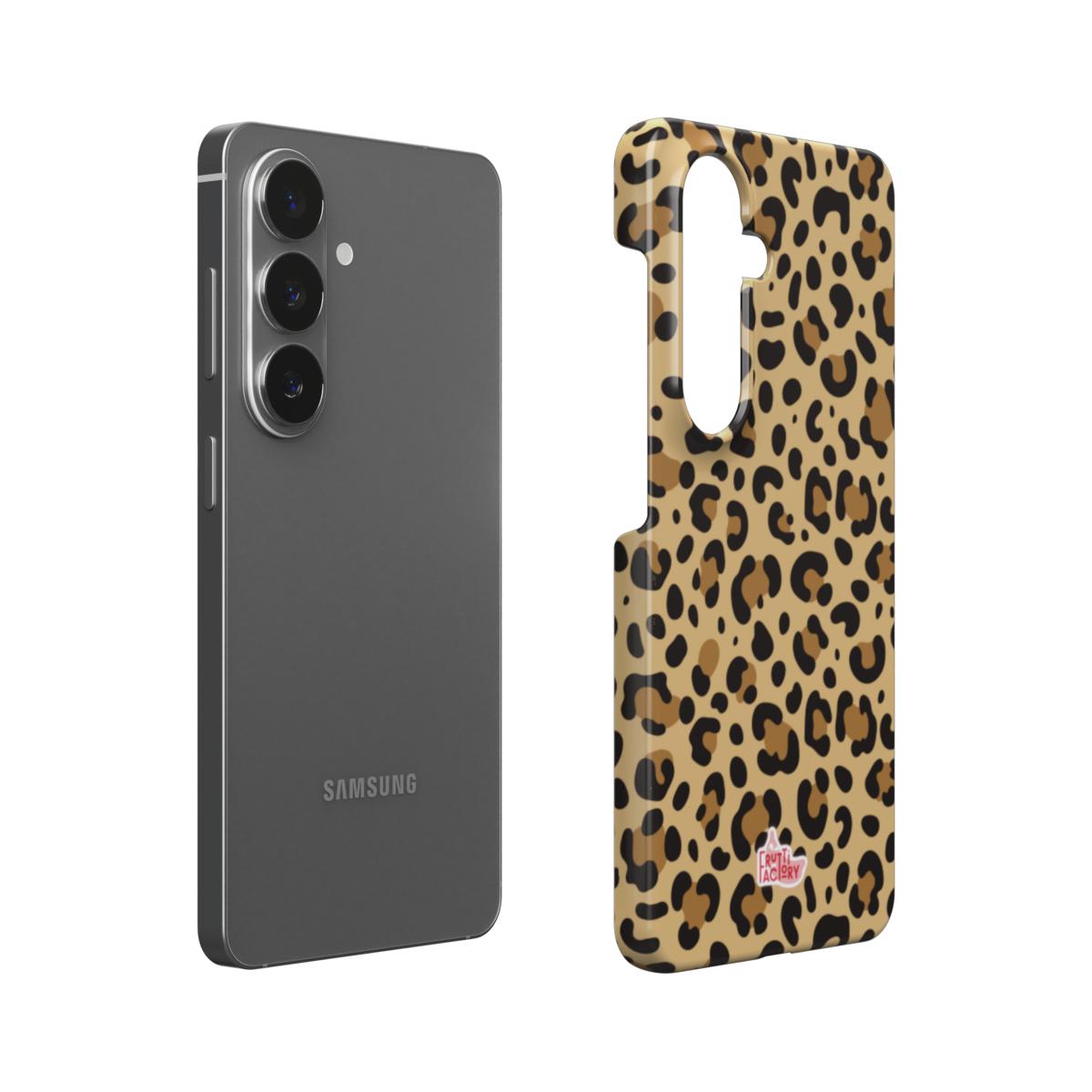 Coque fine et légère Samsung Galaxy léopard brun, vue éclatée