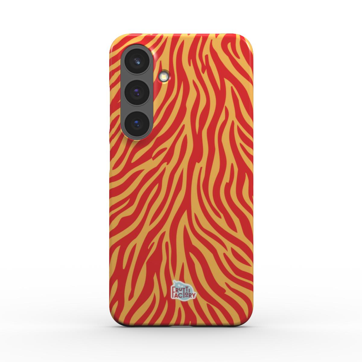 Coque fine Samsung Galaxy zèbre orange, vue de face