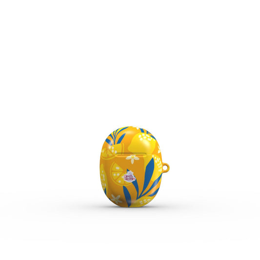 Coque Google Pixel Buds motif citron jaune, vue fermée
