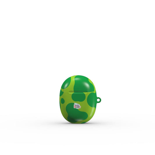 Coque Google Pixel Buds motif dinosaure vert, vue fermée
