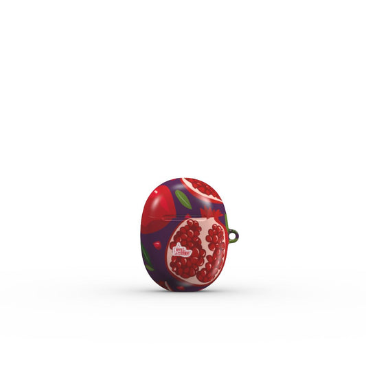 Coque Google Pixel Buds motif grenade violet, vue fermée