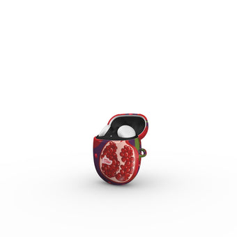 Coque Google Pixel Buds motif grenade violet, vue ouverte