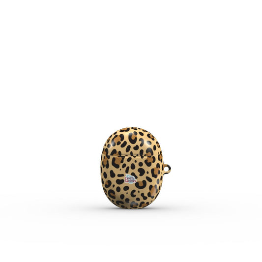 Coque Google Pixel Buds motif léopard brun, vue fermée
