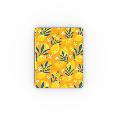 Coque iPad motif citron jaune, vue de face