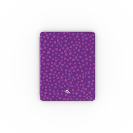 Coque iPad motif dalmatien violet, vue de face