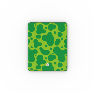 Coque iPad motif dinosaure vert, vue de face