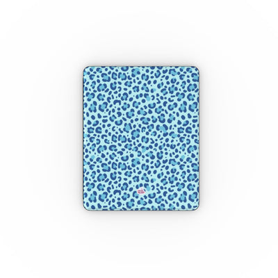 Coque iPad motif léopard bleu, vue de face