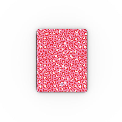 Coque iPad motif léopard rose, vue de face