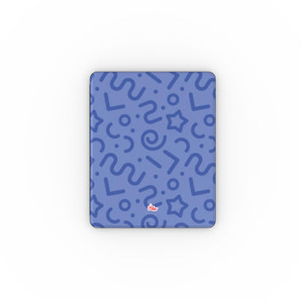 Coque iPad motif tortillon bleu, vue de face
