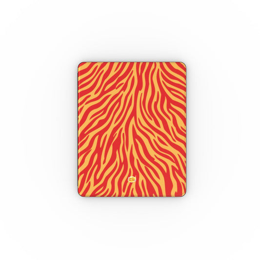 Coque iPad motif zèbre orange, vue de face