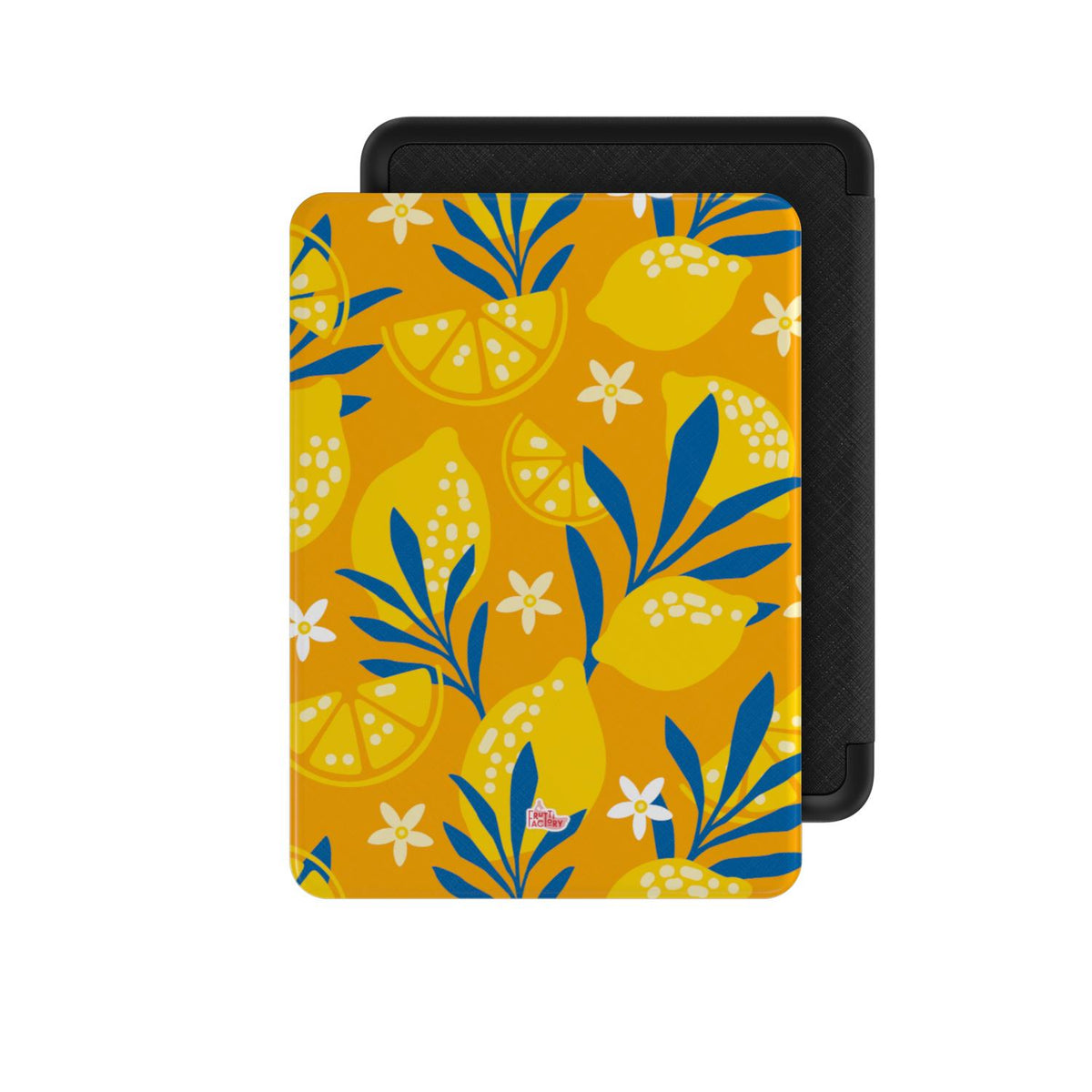 Coque Kindle motif citron jaune, vue de face