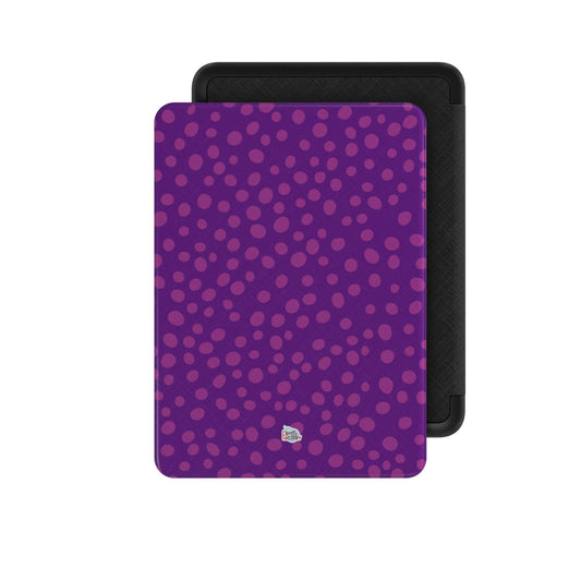 Coque Kindle motif dalmatien violet, vue de face