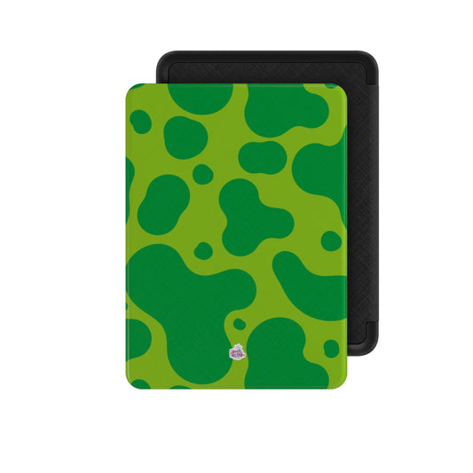 Coque Kindle motif dinosaure vert, vue de face