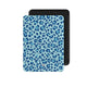 Coque Kindle motif léopard bleu, vue de face