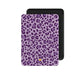 Coque Kindle motif léopard mauve, vue de face