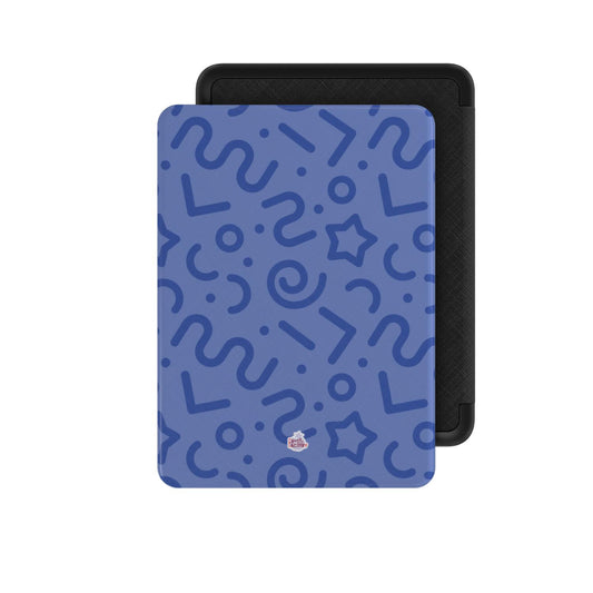 Coque Kindle motif tortillon bleu, vue de face