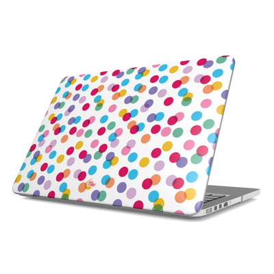 Coque MacBook confettis blanc, vue de face