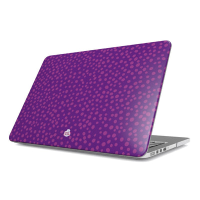 Coque MacBook motif dalmatien violette, vue de face