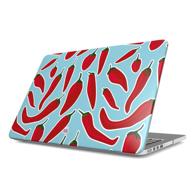 Coque MacBook piment bleu, vue de face