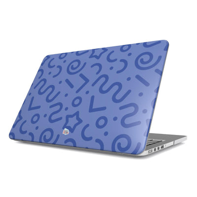 Coque MacBook motif tortillon bleue, vue de face