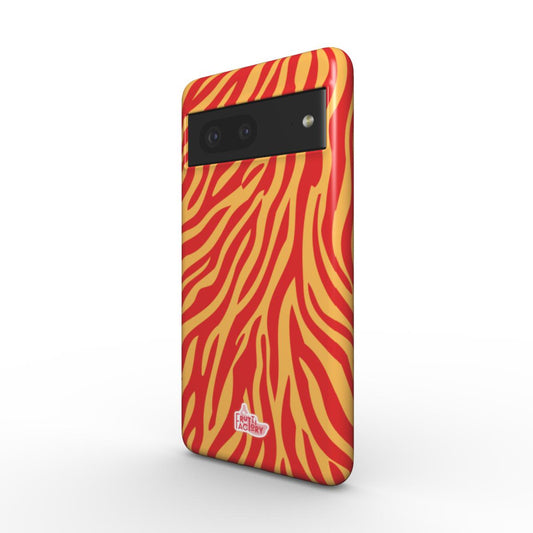 Coque magnétique Google Pixel zèbre orange, vue trois quarts