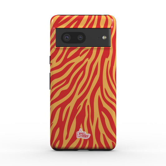 Coque magnétique Google Pixel zèbre orange, vue de face