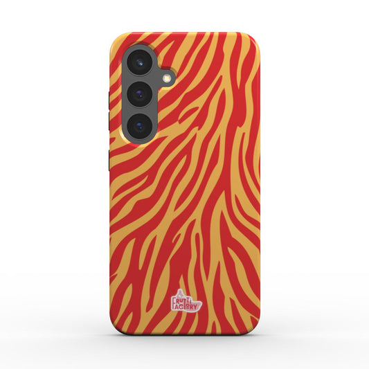 Coque magnétique Samsung Galaxy zèbre orange, vue de face