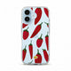 Coque transparente iPhone piment rouge, vue de face
