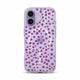 Coque transparente MagSafe iPhone dalmatien violet, vue de face