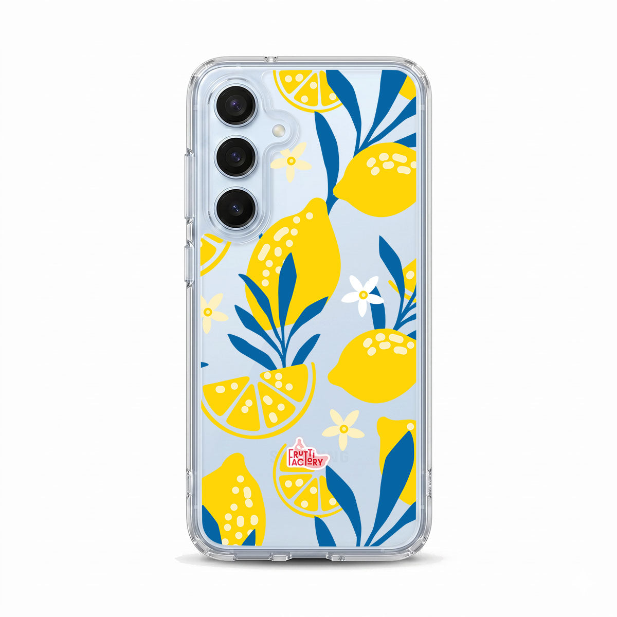 Coque transparente Samsung Galaxy citron jaune, vue de face