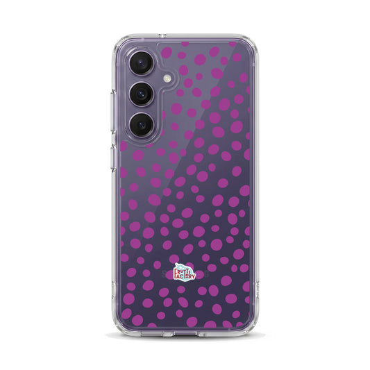 Coque transparente Samsung Galaxy dalmatien violet, vue de face