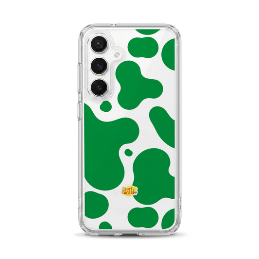 Coque transparente Samsung Galaxy dinosaure vert, vue de face