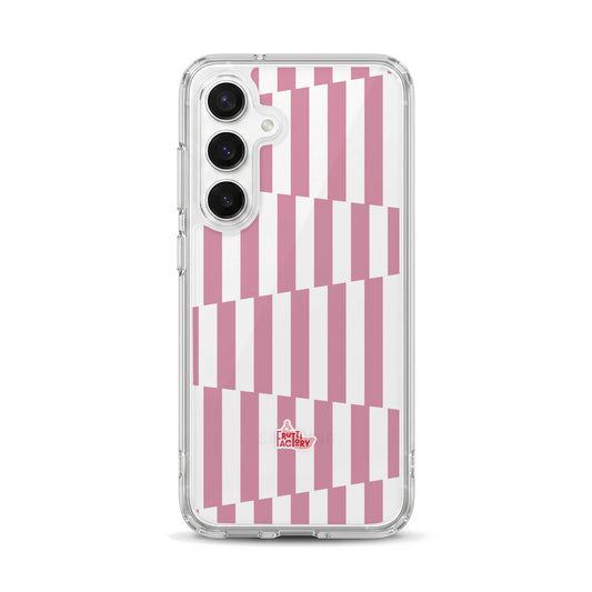 Coque transparente Samsung Galaxy géométrique rose, vue de face