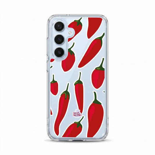 Coque transparente Samsung Galaxy piment rouge, vue de face