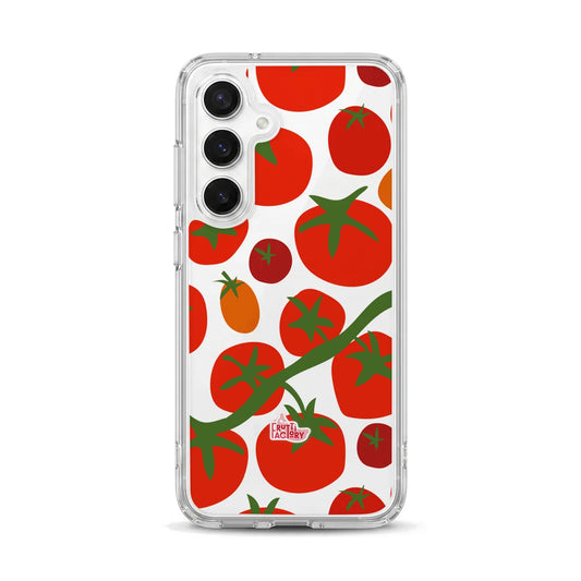 Coque transparente Samsung Galaxy tomate rouge, vue de face