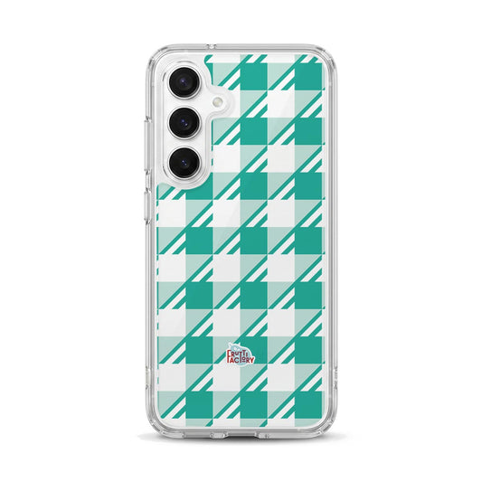Coque transparente Samsung Galaxy Vichy menthe, vue de face