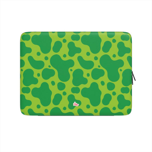 Housse ordinateur portable motif dinosaure vert, vue de face