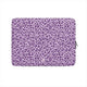 Housse ordinateur portable motif léopard mauve, vue de face