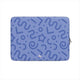 Housse ordinateur portable motif tortillon bleu, vue de face